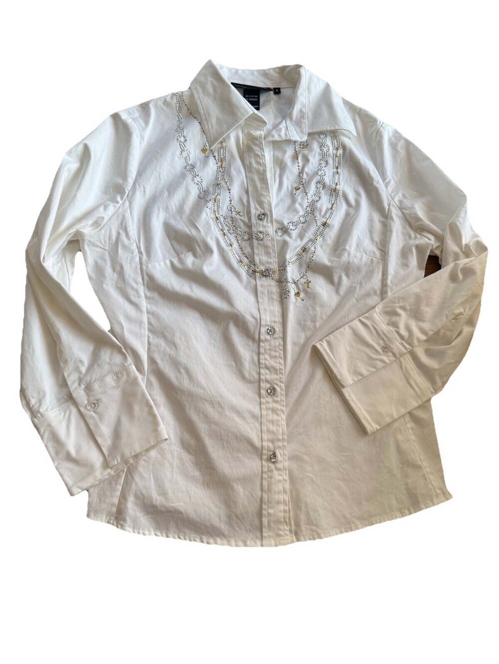 Christine Alexander Vtg Swarovski Rhinestone Medium Western Chic White Read